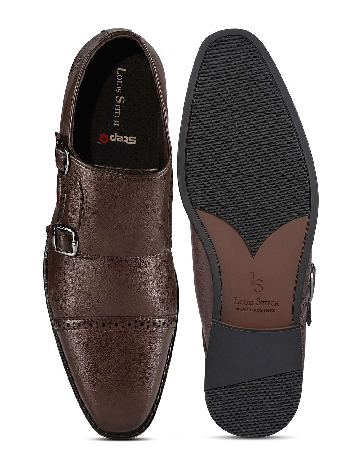 Men Brown Slip On Monk Strap - 22729947 -  Standard Image - 4