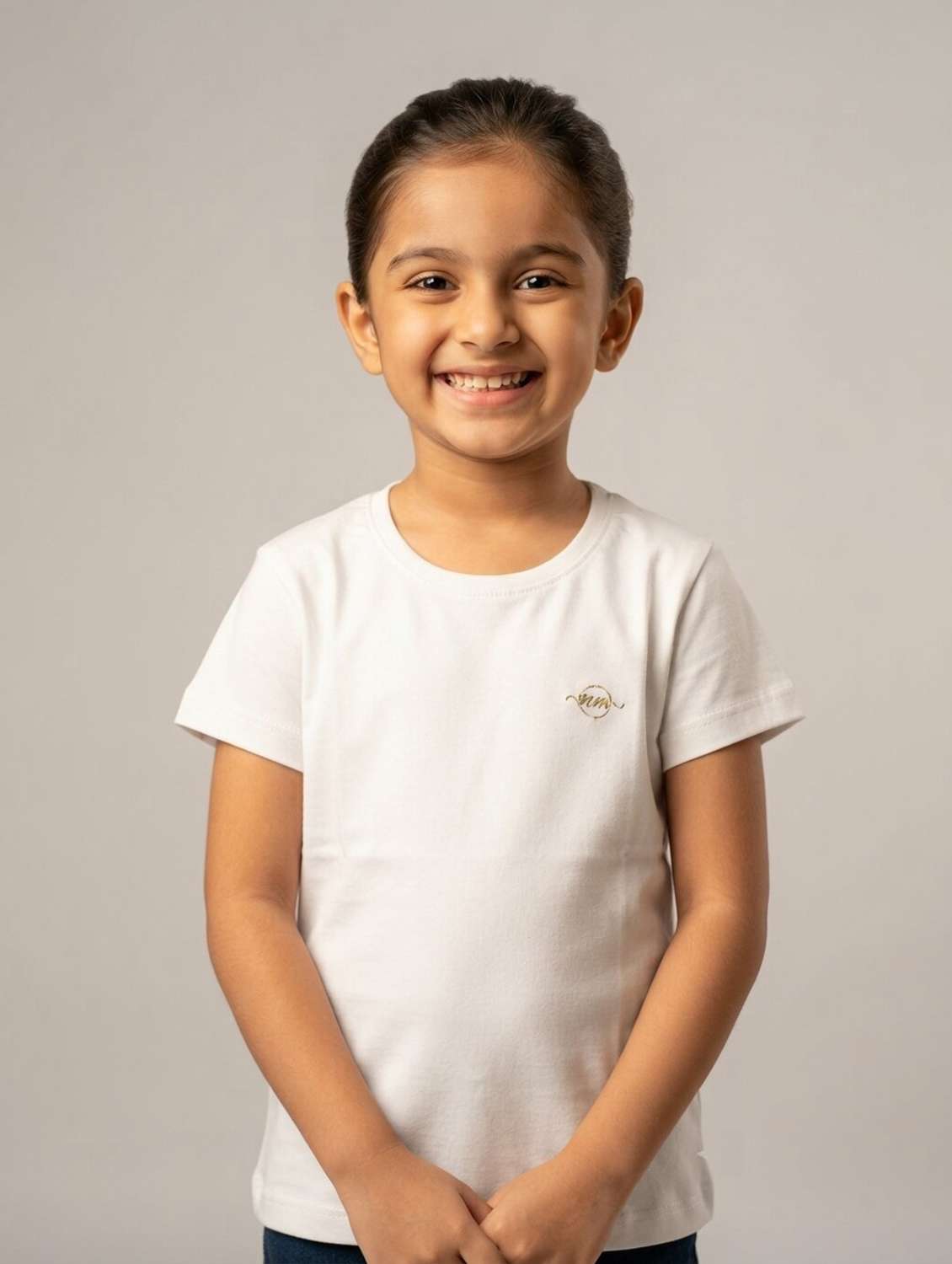 Girls Solid Short Sleeves Regular Fit Tee - 22730017 -  Standard Image - 4