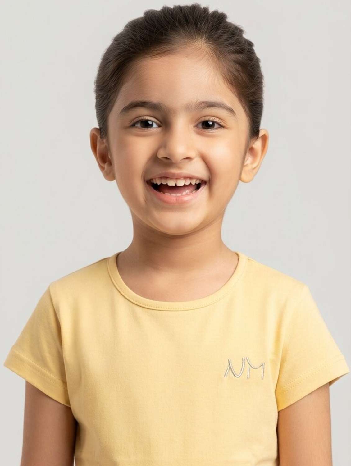Girls Solid Short Sleeves Regular Fit Tee - 22730018 -  Standard Image - 4