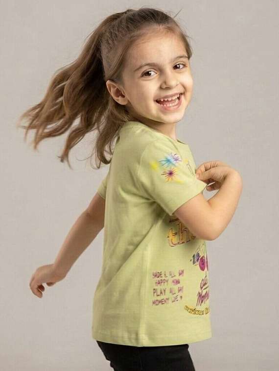 Girls Printed Short Sleeves Regular Fit Tee - 22730026 -  Standard Image - 1
