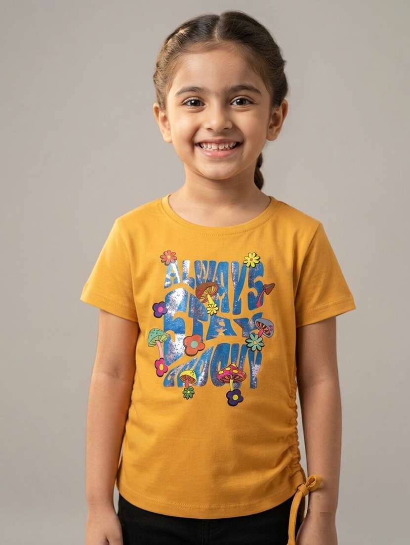 Girls Printed Short Sleeves Regular Fit Tee - 22730036 -  Standard Image - 4