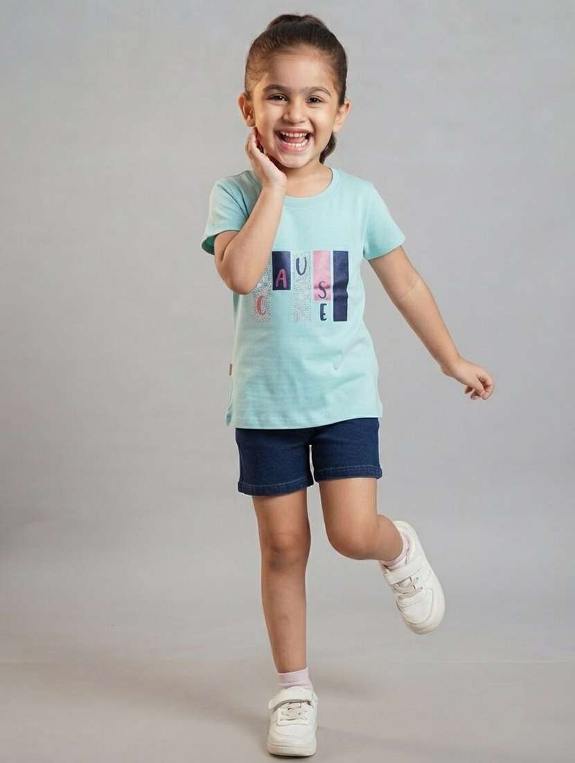 Girls Printed Short Sleeves Regular Fit Tee - 22730048 -  Standard Image - 1