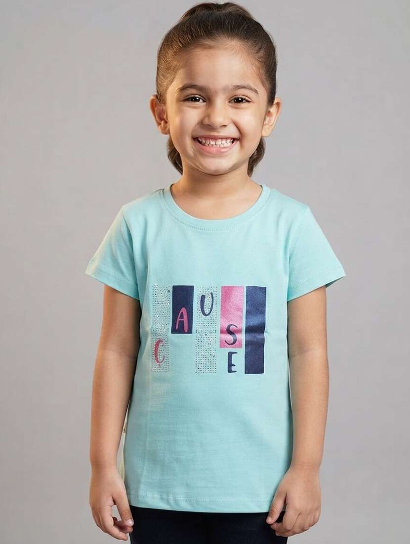 Girls Printed Short Sleeves Regular Fit Tee - 22730048 -  Standard Image - 4