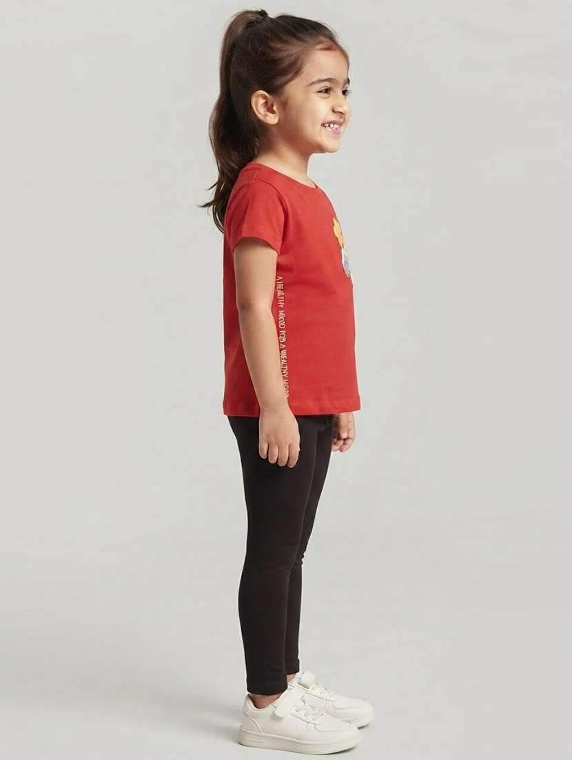 Girls Printed Short Sleeves Regular Fit Tee - 22730065 -  Standard Image - 1