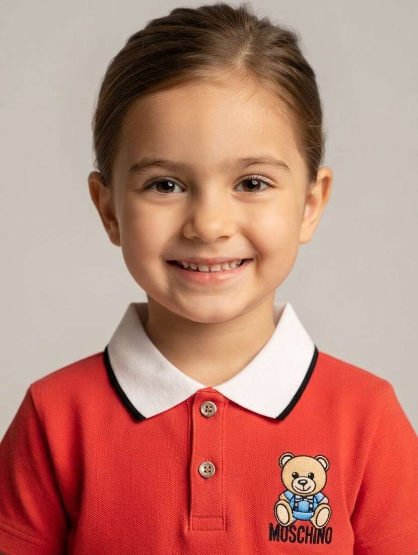 Girls Placement Printed Short Sleeves Polo Tee - 22730067 -  Standard Image - 4