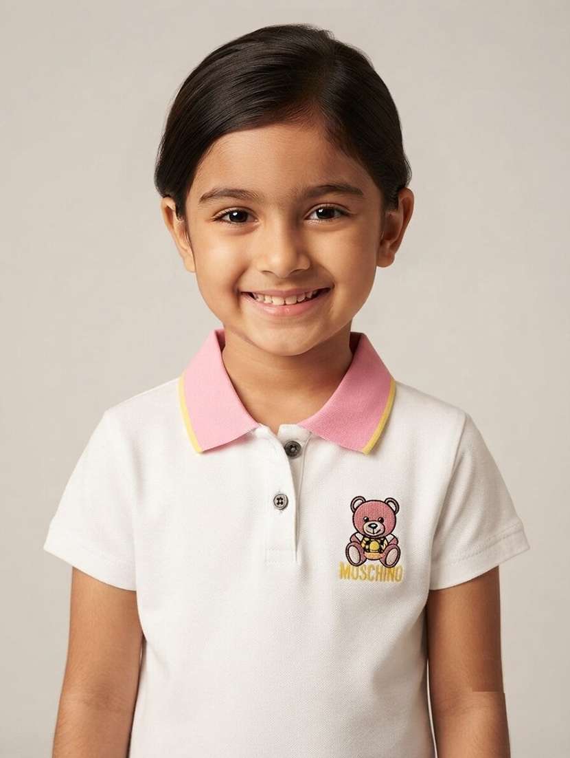 Girls Placement Printed Short Sleeves Polo T-shirt - 22730073 -  Standard Image - 4