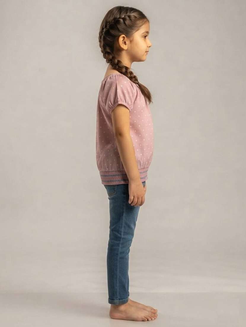 Girls Printed Short Sleeves Regular Fit Top - 22730084 -  Standard Image - 1