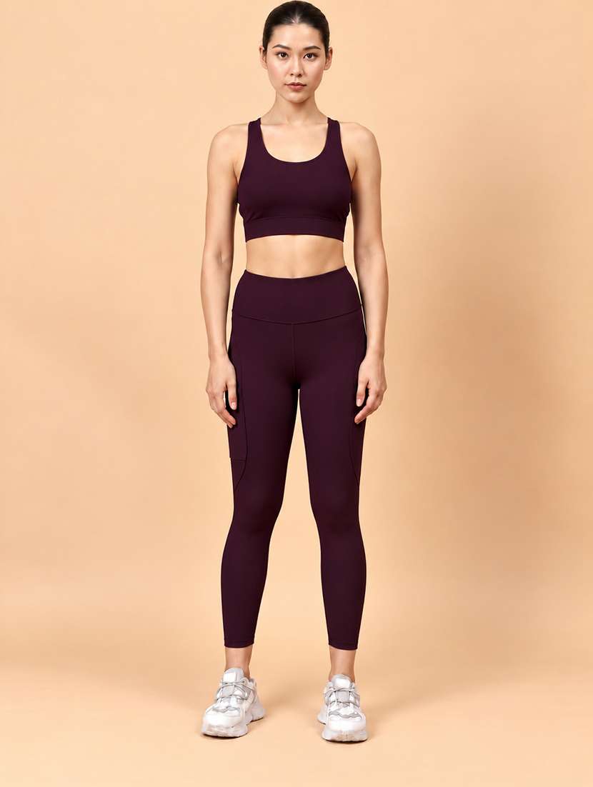Women Solid Sleeveless Activewear Set - 22730085 -  Standard Image - 1