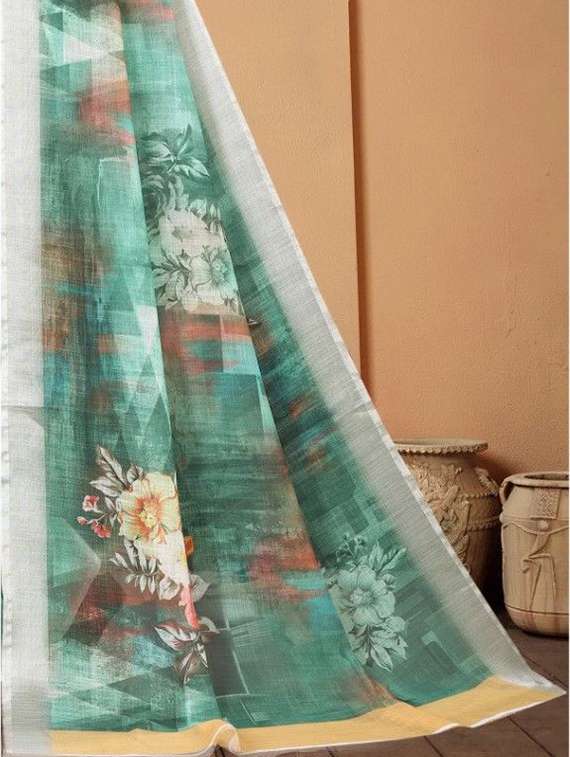 Women Printed Casual Wear Saree With Blouse - 22730493 -  Standard Image - 1