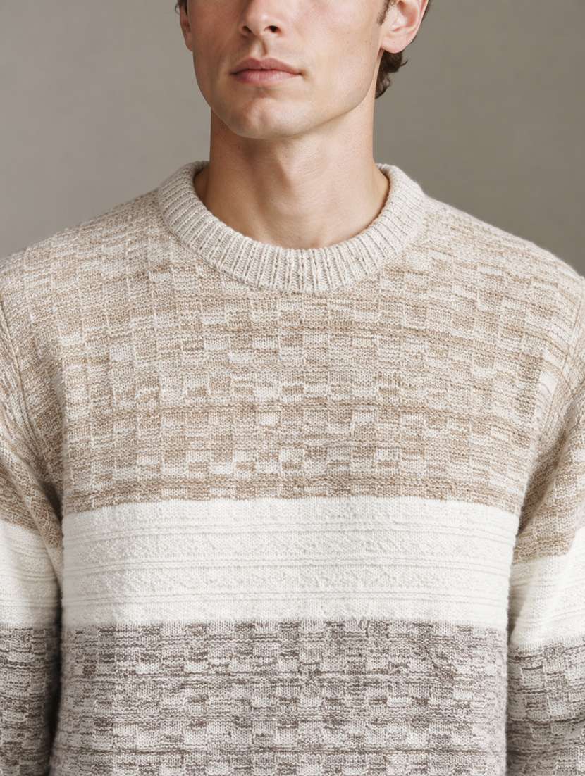 Men Self Design Long Sleeve Regular Fit Pullover - 22730730 -  Standard Image - 1