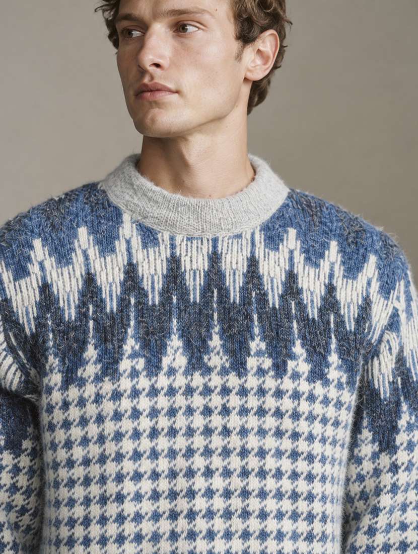 Men Self Design Long Sleeve Regular Fit Pullover - 22730740 -  Standard Image - 1