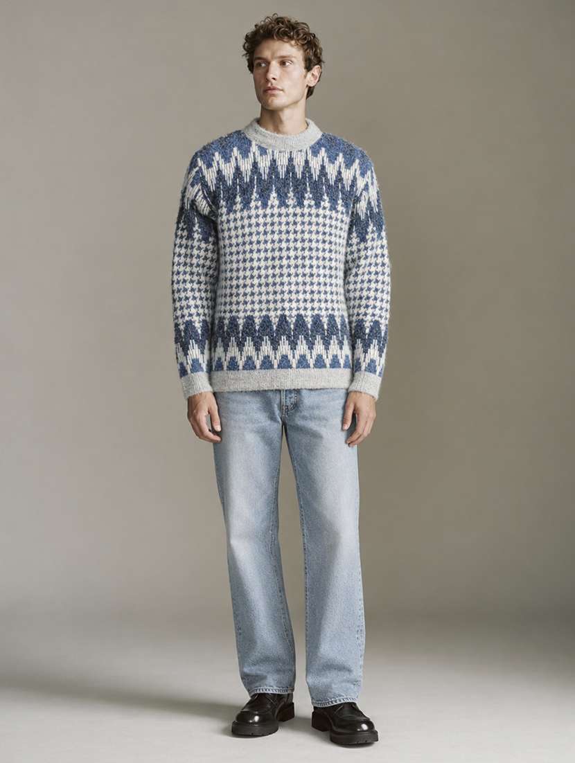 Men Self Design Long Sleeve Regular Fit Pullover - 22730740 -  Standard Image - 4