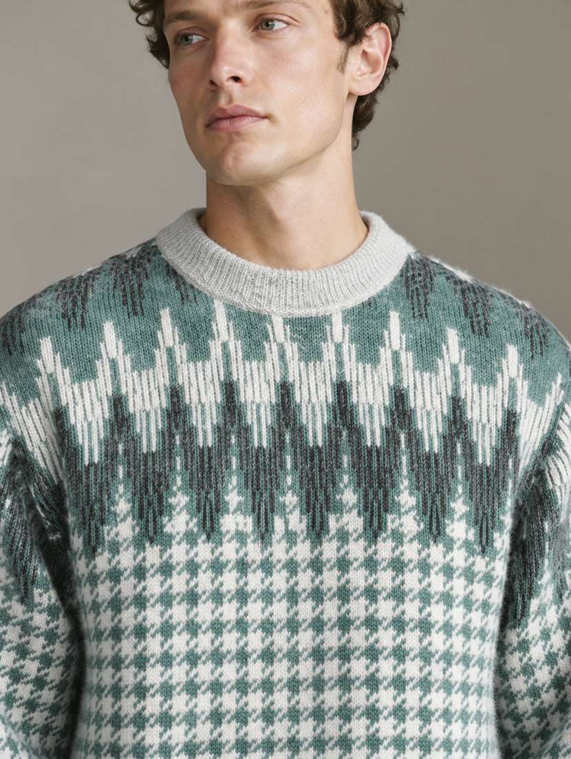 Men Self Design Long Sleeve Regular Fit Pullover - 22730743 -  Standard Image - 1