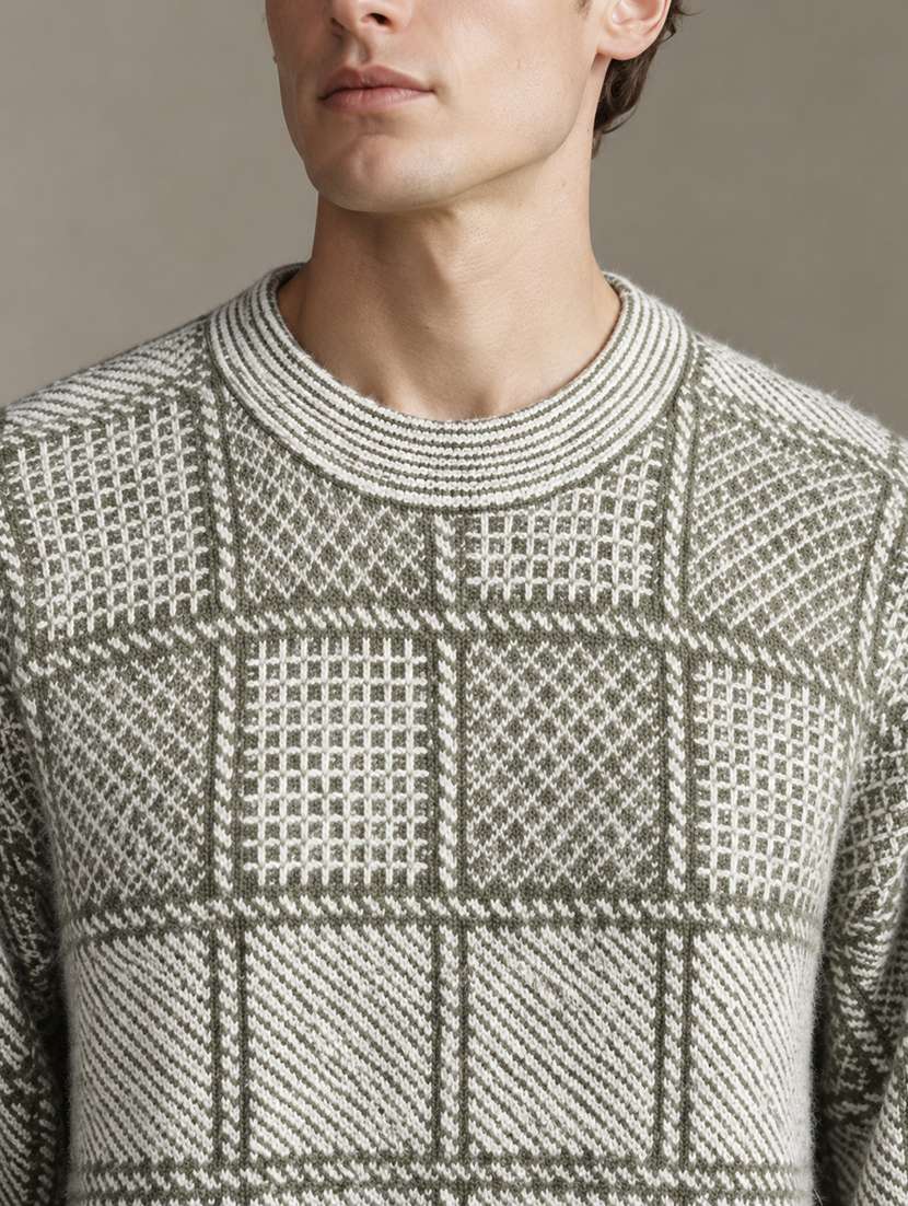 Men Checkered Long Sleeve Regular Fit Pullover - 22730749 -  Standard Image - 1