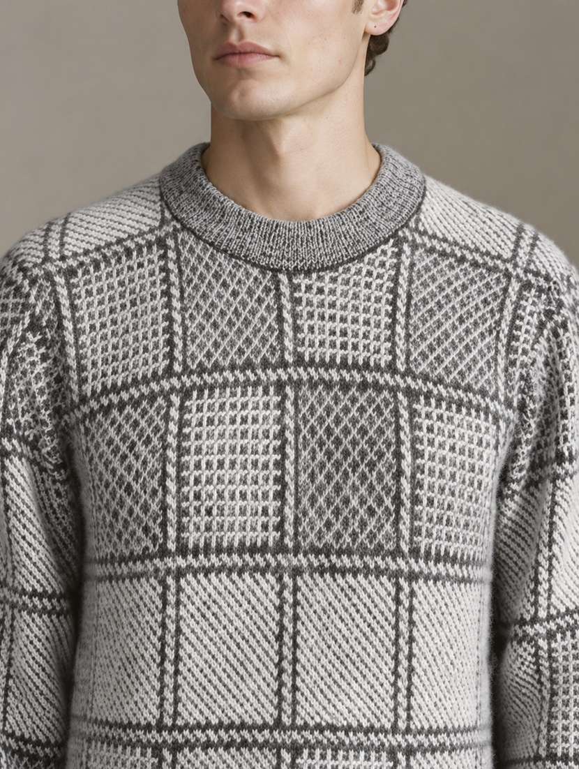 Men Checkered Long Sleeve Regular Fit Pullover - 22730750 -  Standard Image - 1