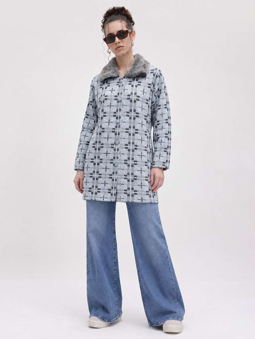 Women Checkered Long Sleeve Cardigan - 22730760 -  Standard Image - 4