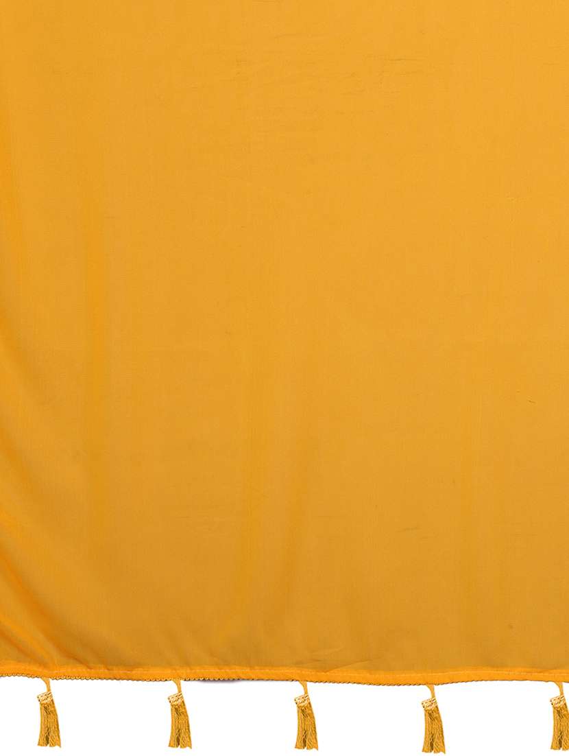Women Solid Plain Saree With Blouse - 22730847 -  Standard Image - 4