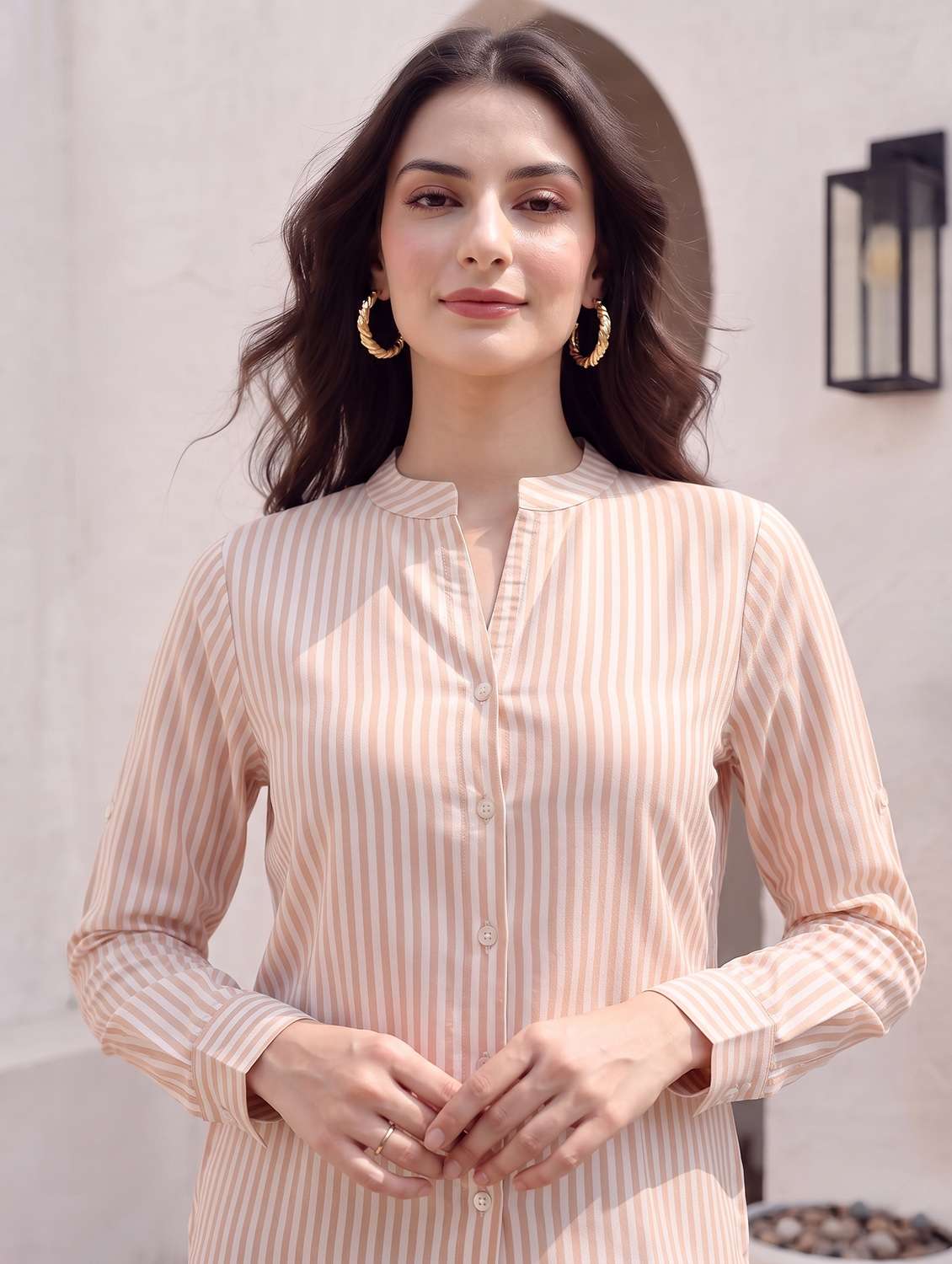 Women Striped Long Sleeves Regular Shirt - 22731499 -  Standard Image - 1