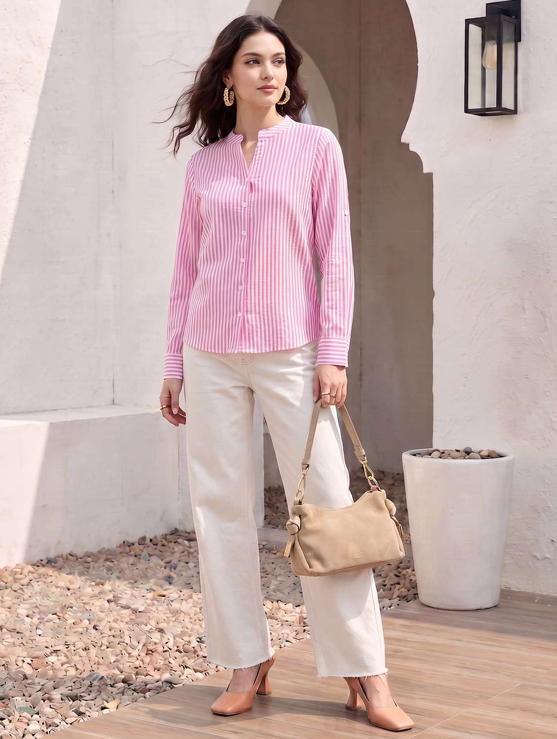 Women Striped Long Sleeves Regular Shirt - 22731500 -  Standard Image - 4