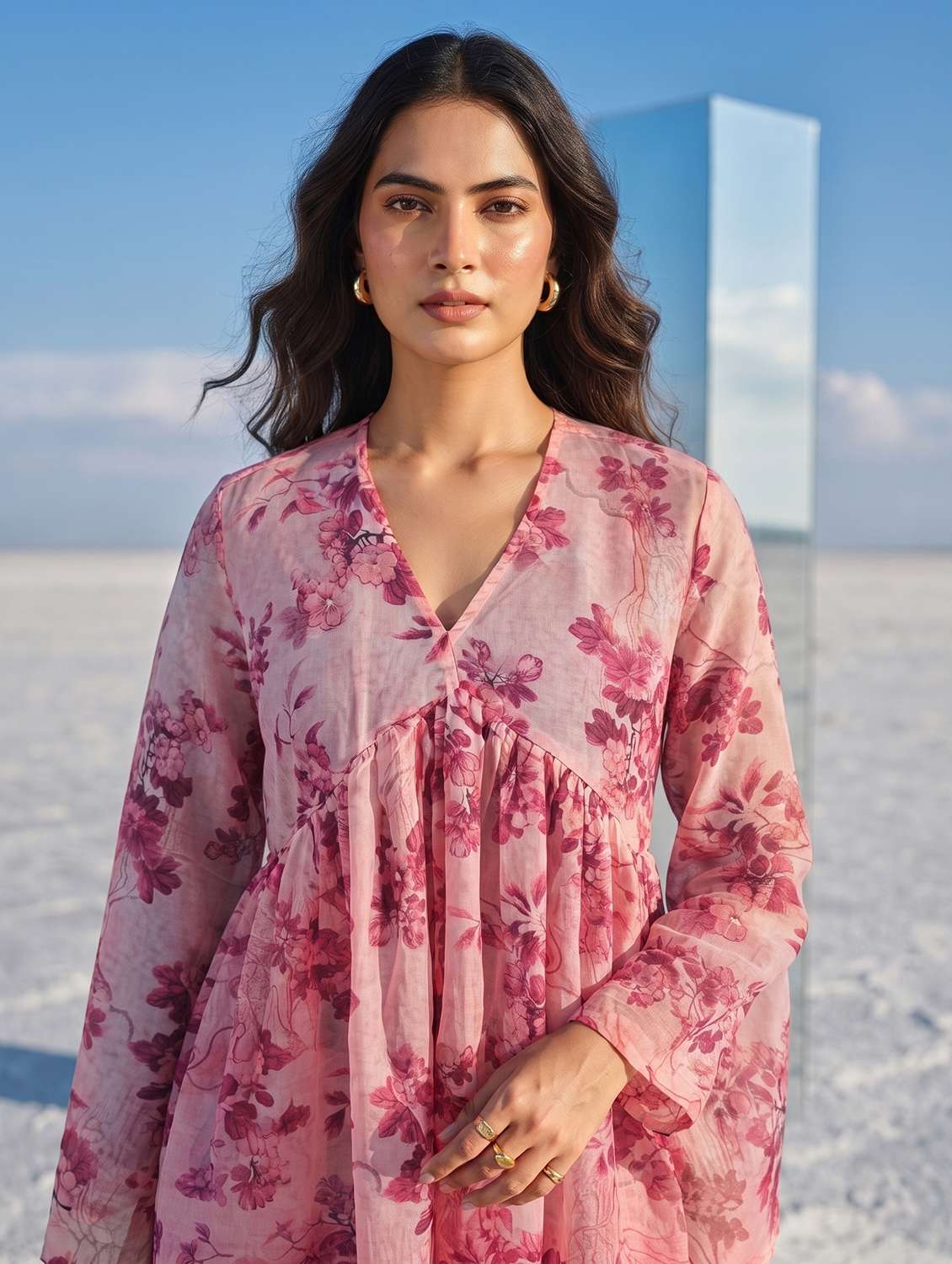 Pink Rayon Regular Top - 22731516 -  Standard Image - 1