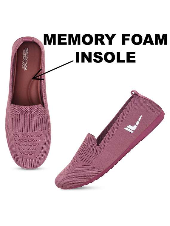 Women Self Design Slip On Ballerina - 22731570 -  Standard Image - 1