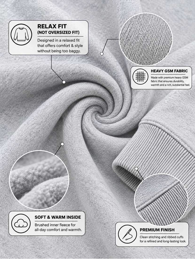 Men Solid Long Sleeve Regular Fit Sweatshirt - 22732520 -  Standard Image - 4