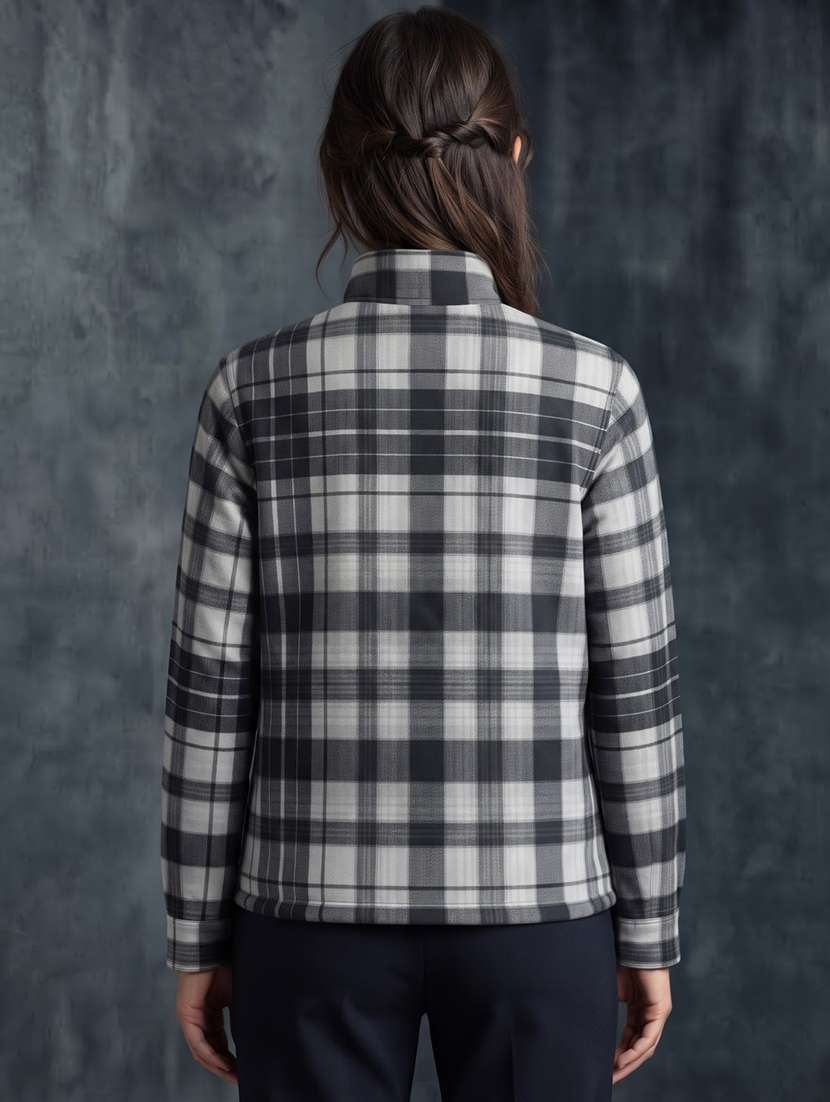 Women Checkered Long Sleeve Regular Fit Shacket - 22732670 -  Standard Image - 1