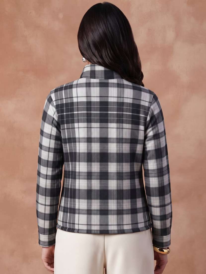 Women Checkered Long Sleeve Regular Fit Shacket - 22732671 -  Standard Image - 1