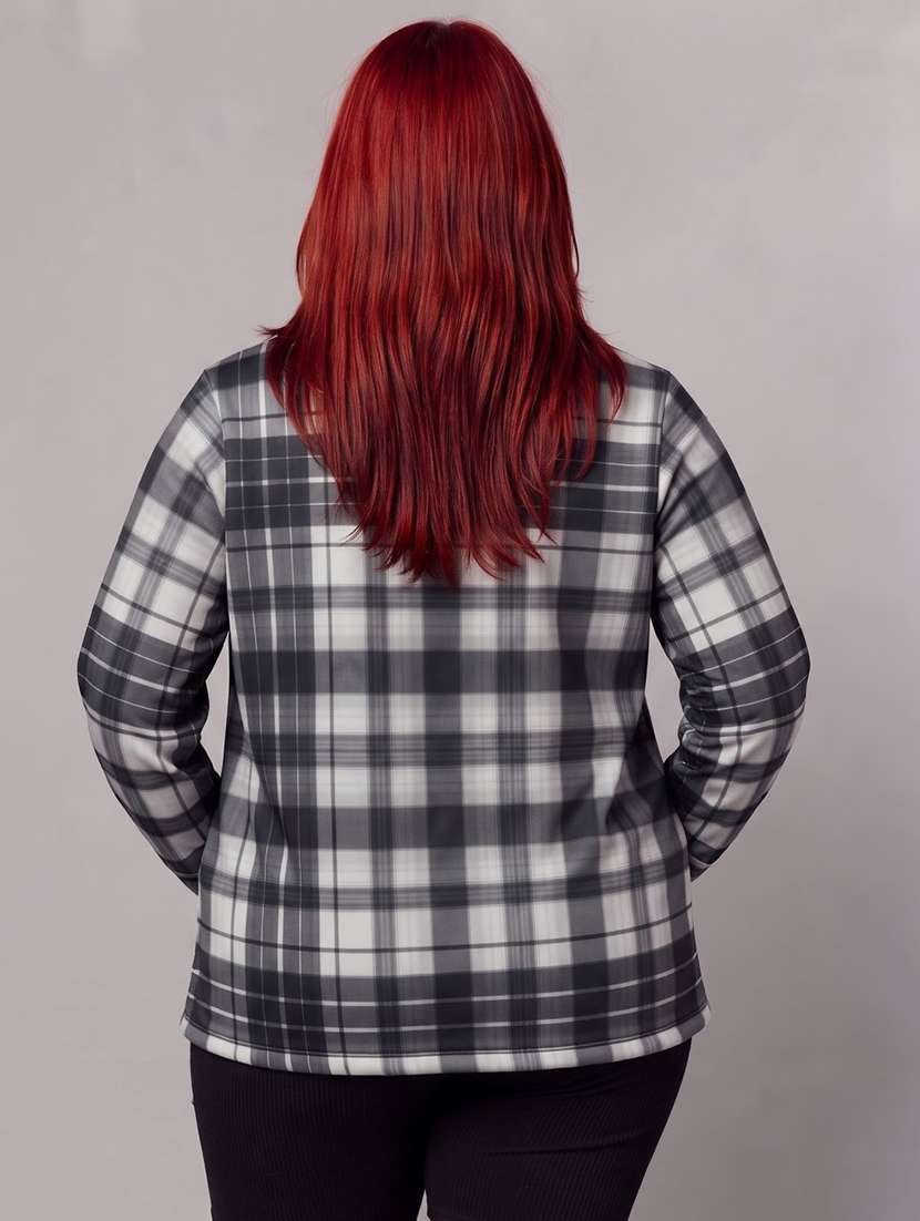 Women Checkered Long Sleeve Regular Fit Shacket - 22732676 -  Standard Image - 1