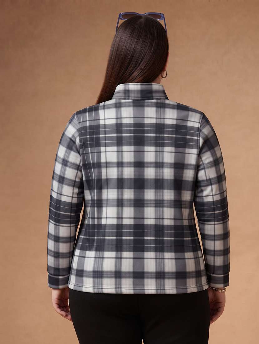 Women Checkered Long Sleeve Regular Fit Shacket - 22732677 -  Standard Image - 1