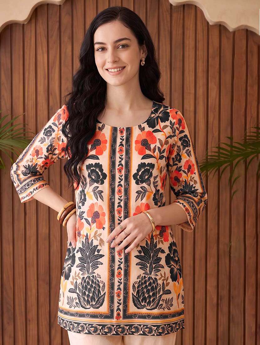 Women Printed Three Quarter Sleeves Ethnic Co-ord Set - 22733491 -  Standard Image - 1