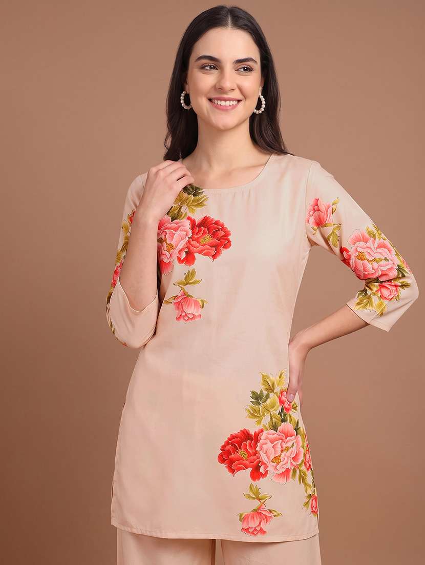 Women Printed Three Quarter Sleeves Ethnic Co-ord Set - 22733492 -  Standard Image - 1
