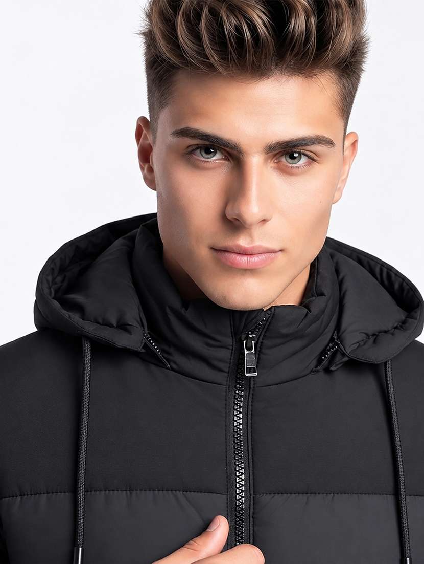 Men Color Block Long Sleeve Puffer Jacket - 22733713 -  Standard Image - 1