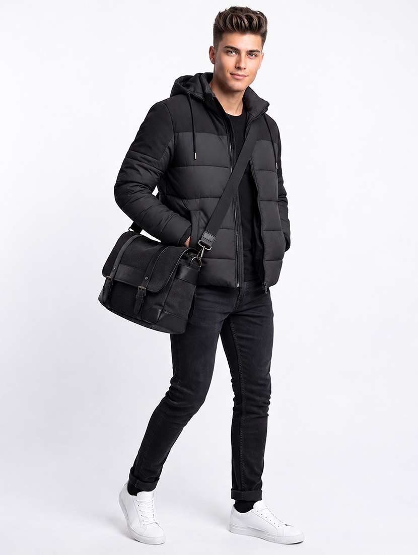 Men Color Block Long Sleeve Puffer Jacket - 22733713 -  Standard Image - 4