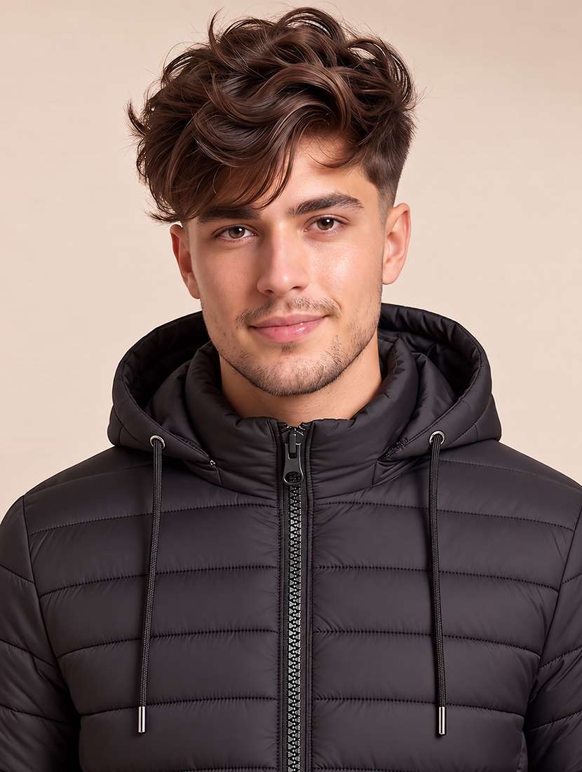 Men Solid Long Sleeve Puffer Jacket - 22733719 -  Standard Image - 1