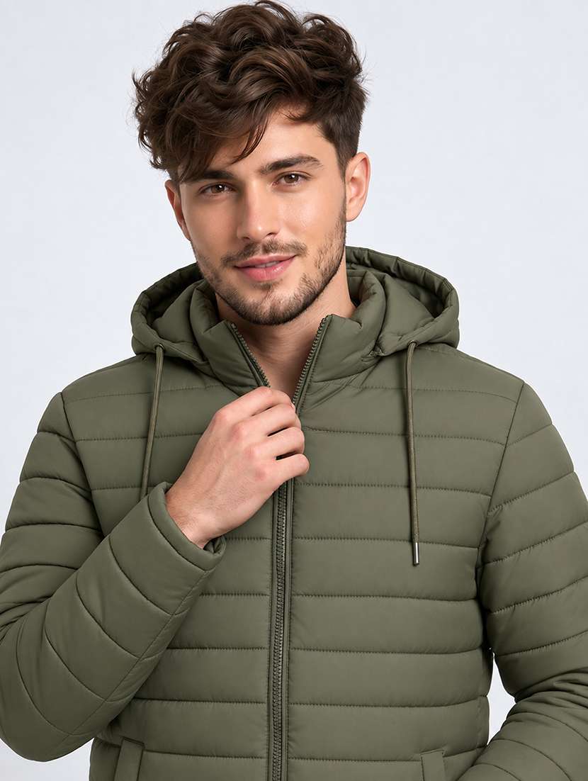 Men Solid Long Sleeve Puffer Jacket - 22733723 -  Standard Image - 1