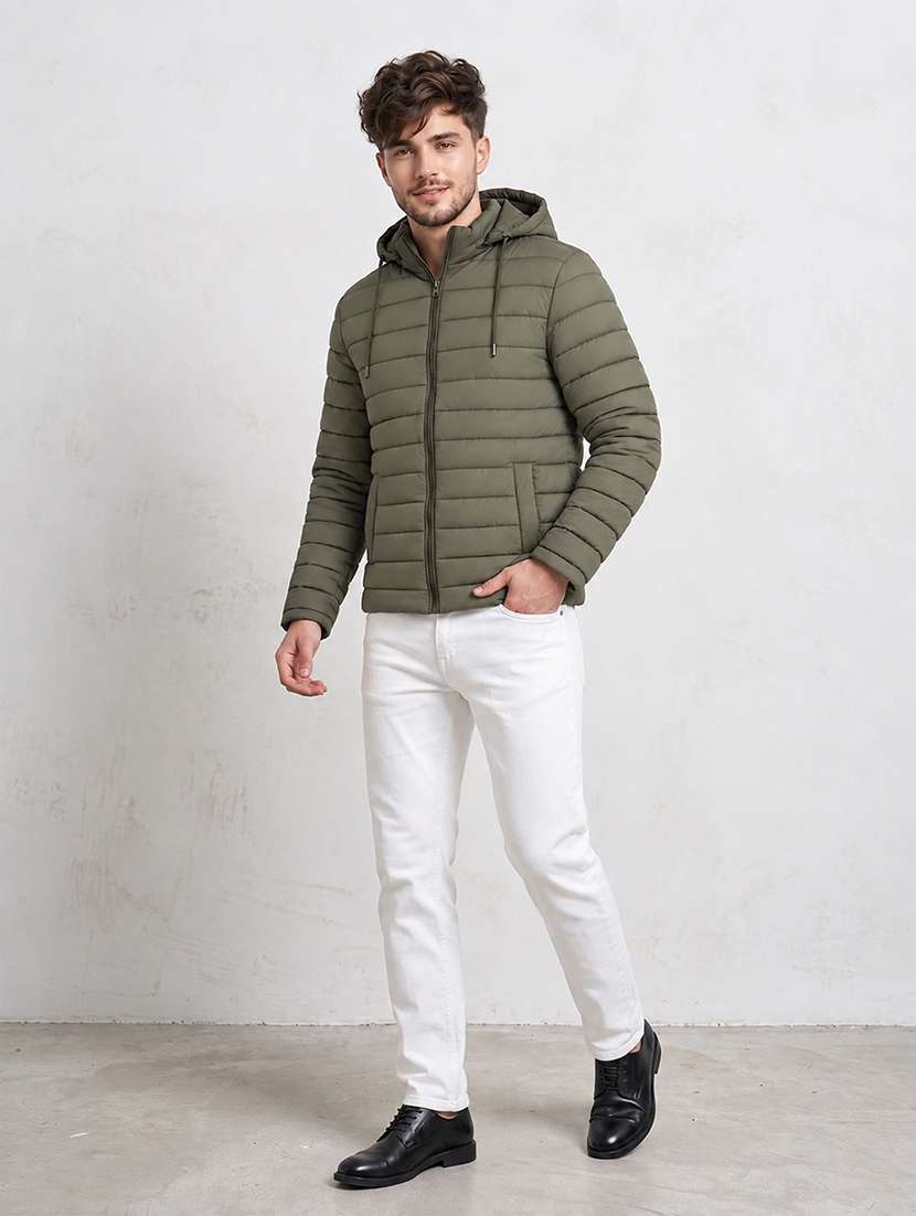 Men Solid Long Sleeve Puffer Jacket - 22733723 -  Standard Image - 4