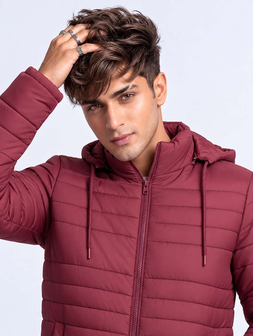 Men Solid Long Sleeve Puffer Jacket - 22733725 -  Standard Image - 1