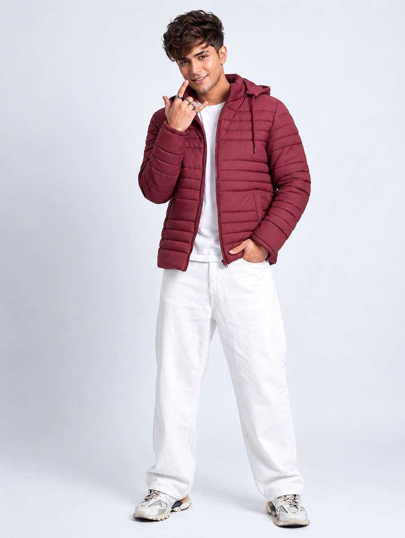 Men Solid Long Sleeve Puffer Jacket - 22733725 -  Standard Image - 4