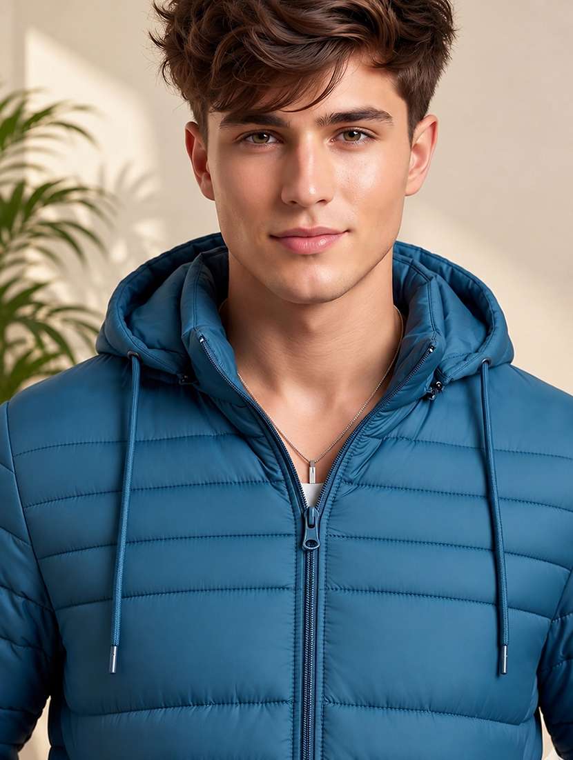Men Solid Long Sleeve Puffer Jacket - 22733726 -  Standard Image - 1