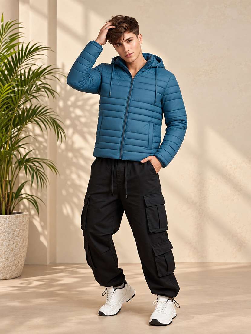 Men Solid Long Sleeve Puffer Jacket - 22733726 -  Standard Image - 4