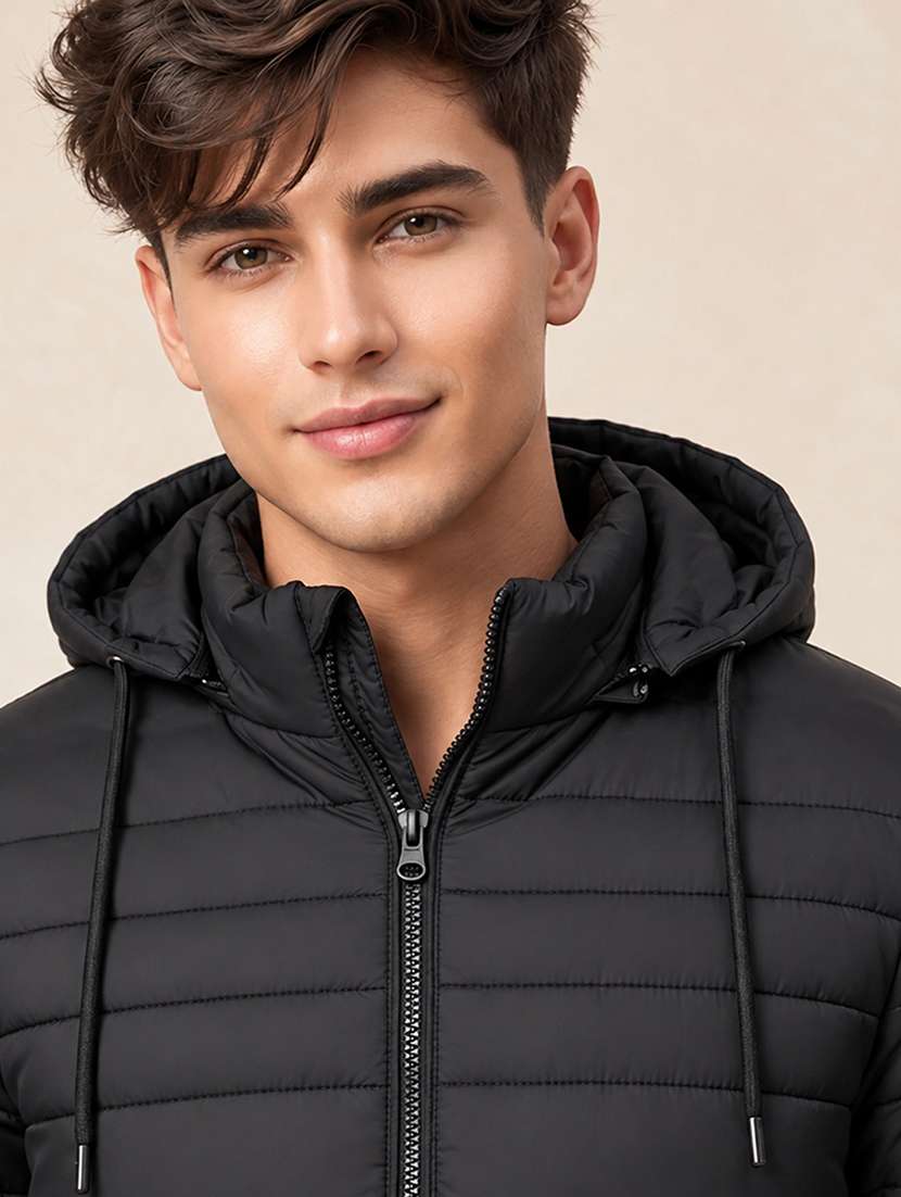 Men Solid Long Sleeve Puffer Jacket - 22733727 -  Standard Image - 1