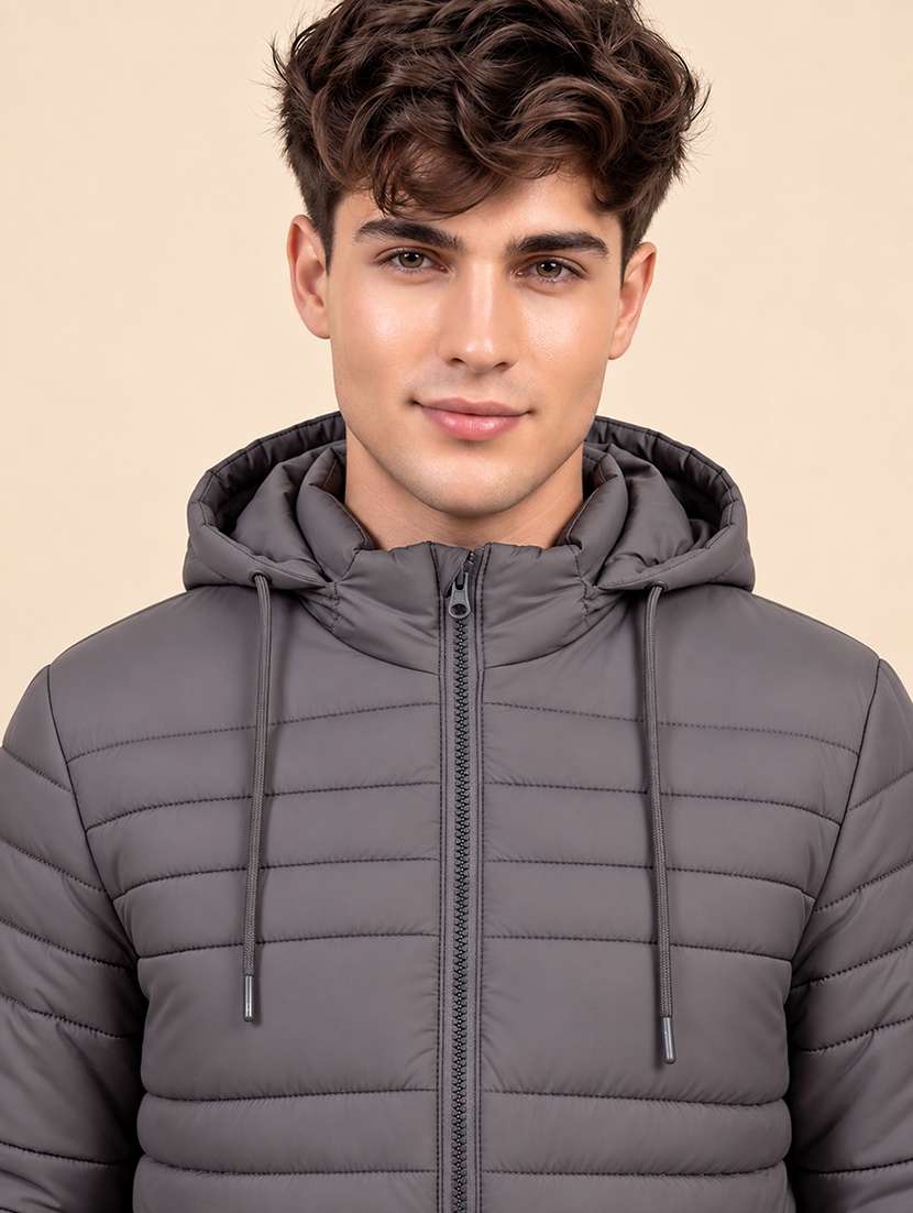 Men Solid Long Sleeve Puffer Jacket - 22733728 -  Standard Image - 1