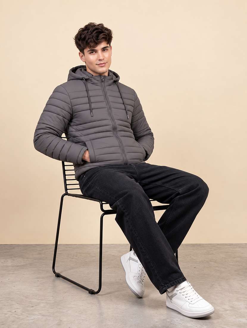 Men Solid Long Sleeve Puffer Jacket - 22733728 -  Standard Image - 4