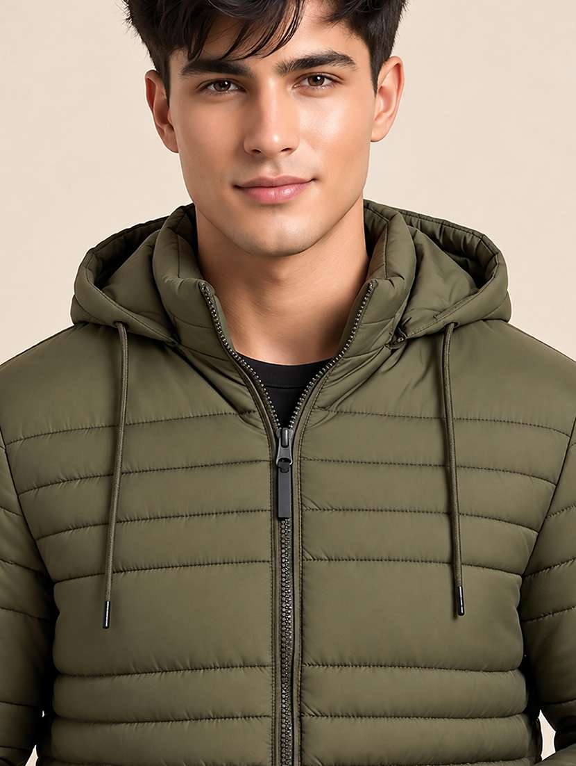 Men Solid Long Sleeve Puffer Jacket - 22733729 -  Standard Image - 1