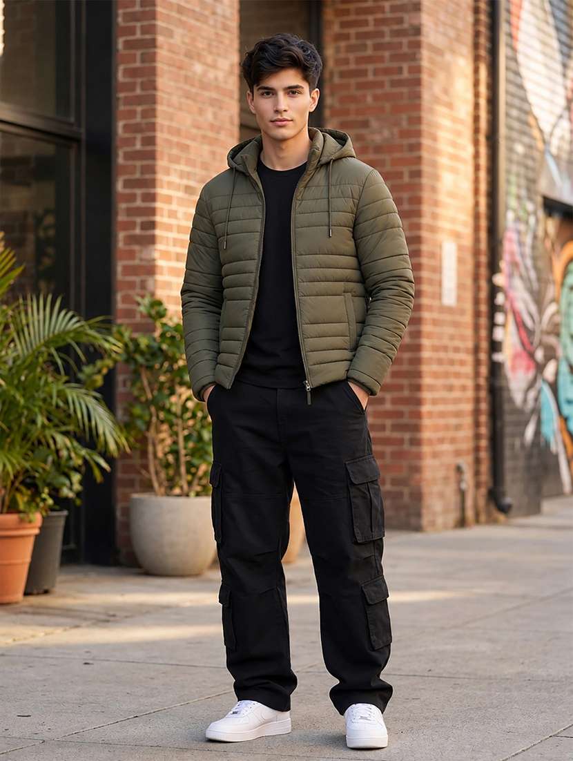 Men Solid Long Sleeve Puffer Jacket - 22733729 -  Standard Image - 4