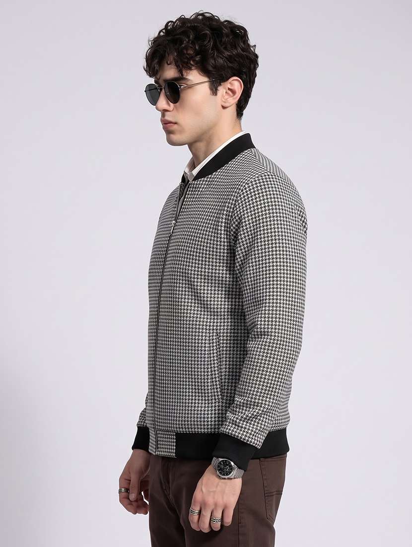 Men Checkered Long Sleeve Lightweight Bomber Jacket - 22733731 -  Standard Image - 1