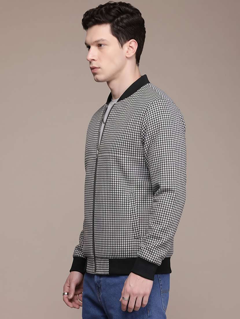 Men Checkered Long Sleeve Lightweight Bomber Jacket - 22733732 -  Standard Image - 1