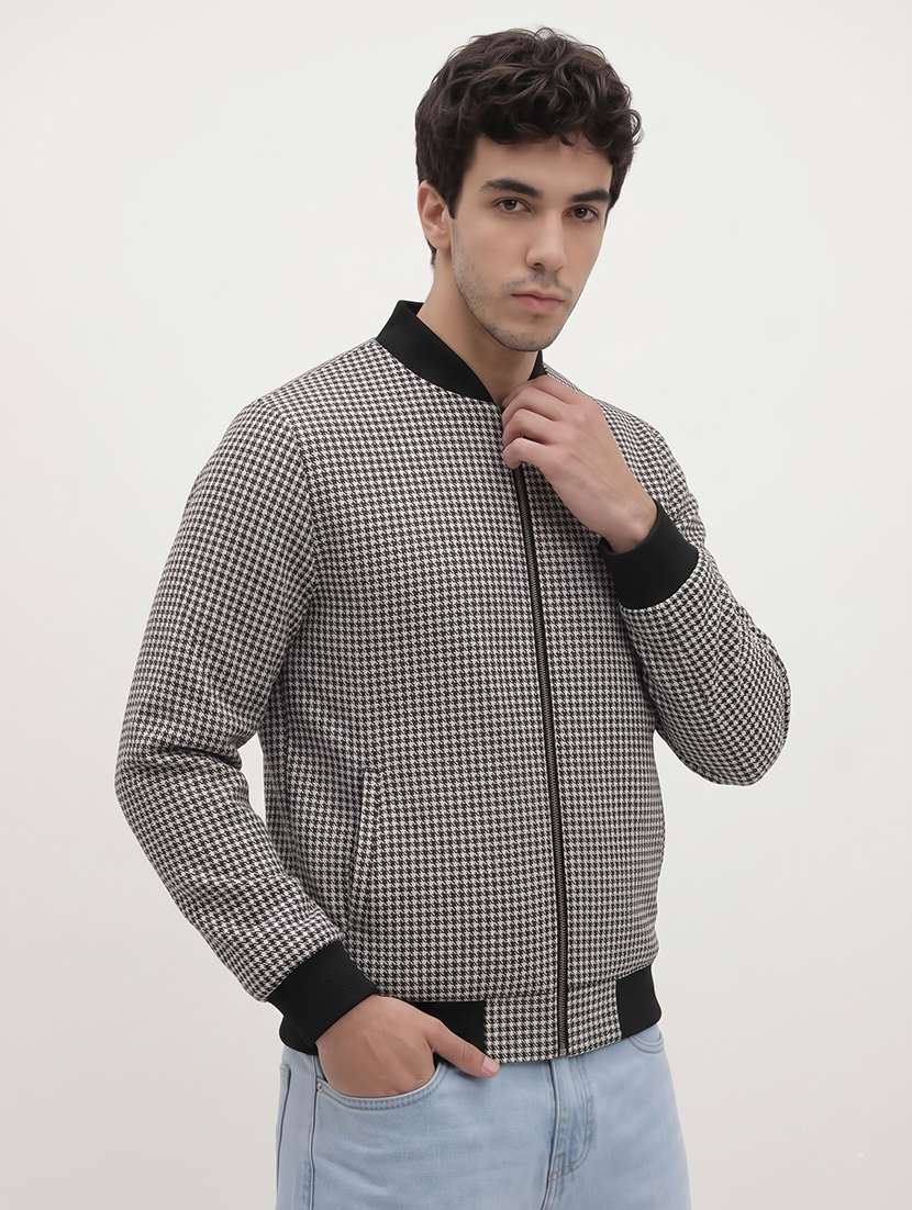 Men Checkered Long Sleeve Lightweight Bomber Jacket - 22733733 -  Standard Image - 1