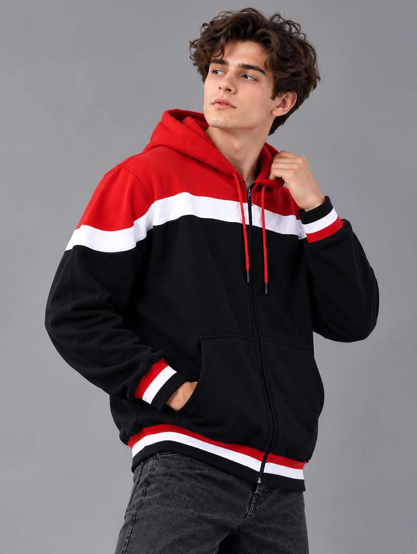 Men Color Block Long Sleeve Oversized Sweatshirt - 22733761 -  Standard Image - 4